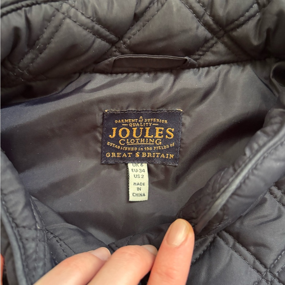 Joules Quilted Navy Vest View 2